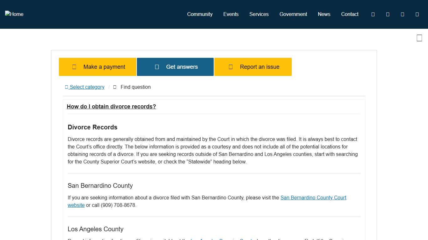 How do I obtain divorce records? - Montclair, CA
